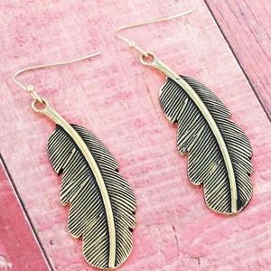 Goldtone Feather earrings